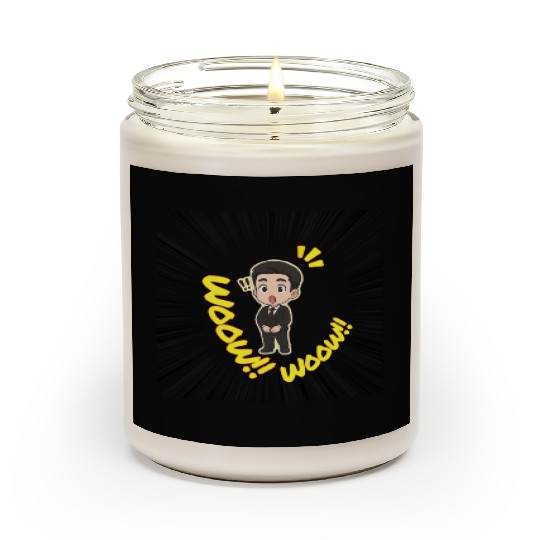 Surprised Business Man Illustration Scented Candles