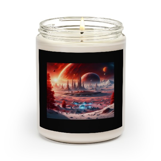 Futuristic Alien Planet Landscape Scented Candles