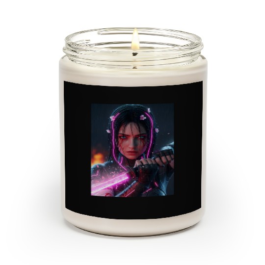 Cyberpunk Samurai Girl Scented Candles