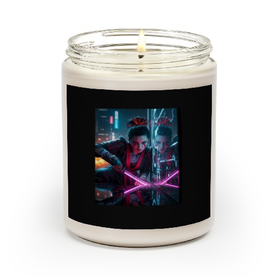 Cyberpunk Samurai Girl Scented Candles