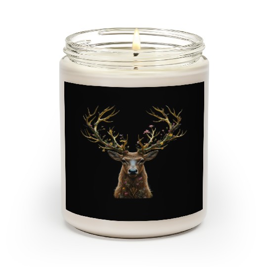 Enchanted Forest Deer Illustration Scented Candles