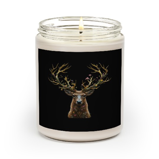 Enchanted Forest Deer Illustration Scented Candles