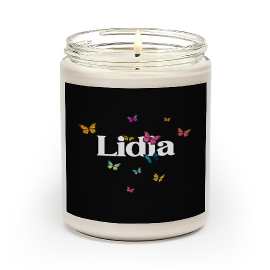 LIDIA - beautiful girl name with cute butterflies Scented Candles