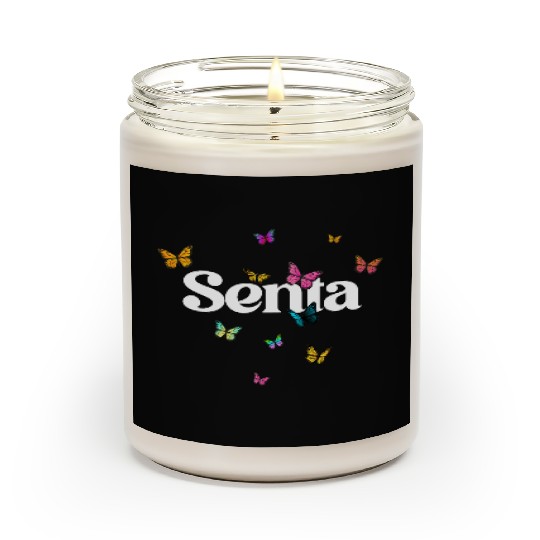 SENTA - beautiful girl name with cute butterflies Scented Candles