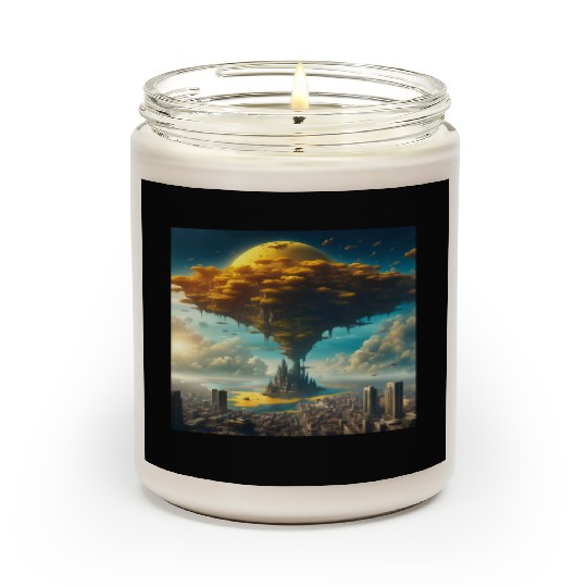 Sci-Fi Alien City: Floating Planet Twilight Scene Scented Candles