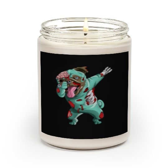 Dabbing Zombie Pug Cute Halloween Pugs Funny Dab  Scented Candles