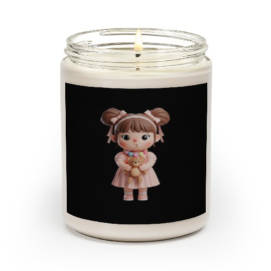 Sweet Candy Girl with Teddy Bear Scented Candles