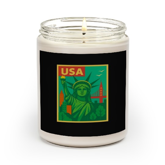 Iconic Statue of Liberty Urban Artwork  Scented Candles
