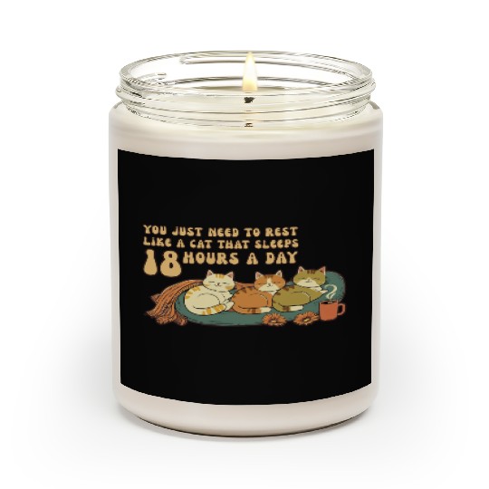 Relaxing Cat Nap Quote Design Scented Candles