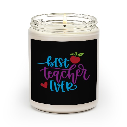Best Teacher Ever – Apple & Heart Design Scented Candles