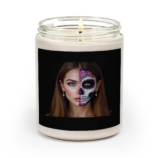 Day of the Dead Sugar Skull Face Art Scented Candles
