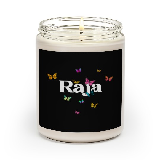 RAJA - beautiful girl name with cute butterflies Scented Candles
