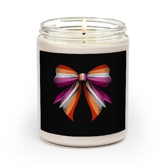 Coquette Bow Lesbian Pride Flag LGBTQ Scented Candles