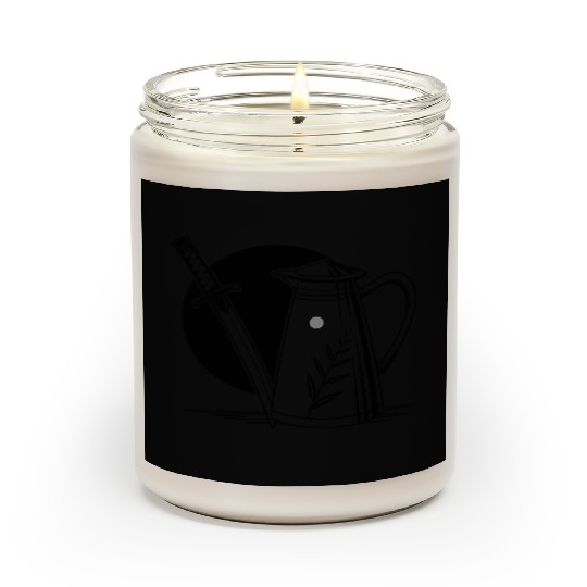 a milk frothing pitcher with a katana Scented Candles
