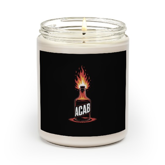 Fiery ACAB Bottle Illustration Scented Candles