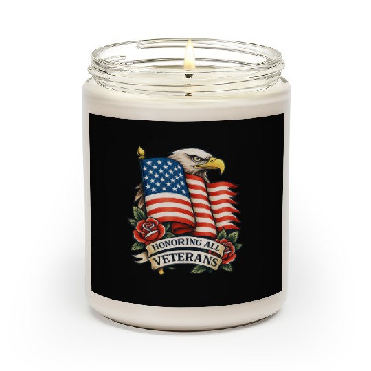 Veterans Flag and Eagle Tribute Design Scented Candles