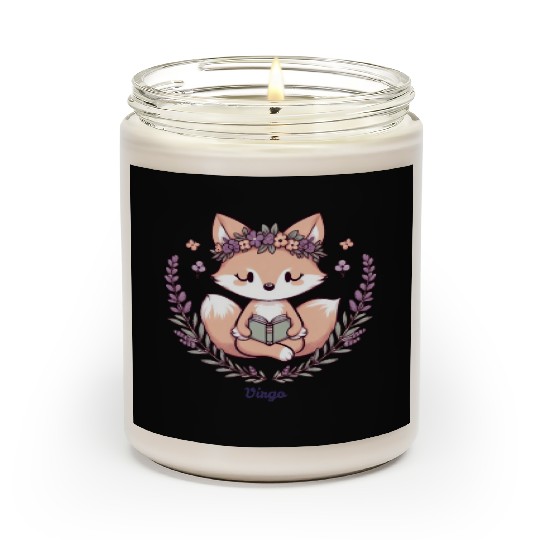 Cute Fox Virgo Reading with Floral Crown Scented Candles