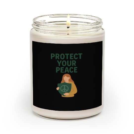 Peaceful Defender Shield Illustration Scented Candles