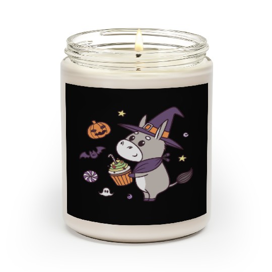 Whimsical Halloween Witch Pony Design Scented Candles