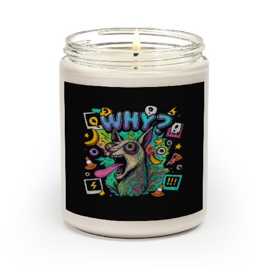Whimsical Psychedelic Animal Illustration Scented Candles