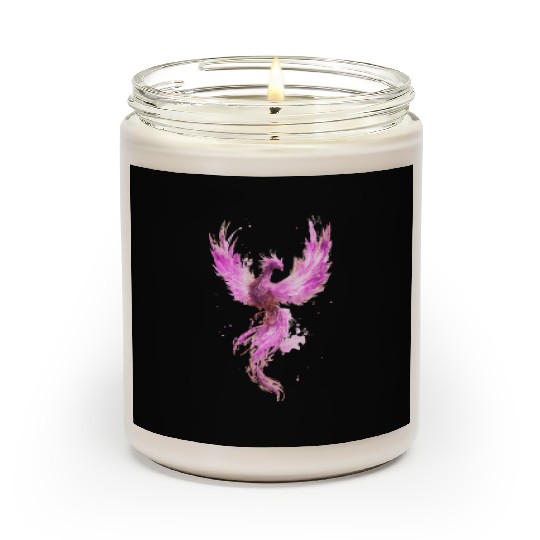 Celestial Phoenix Watercolor Illustration Scented Candles
