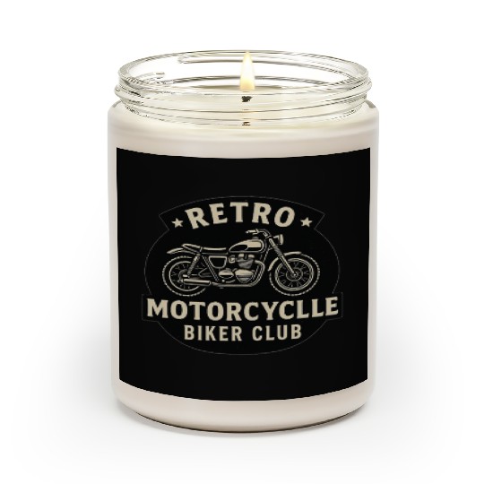 Retro Motorcycle Biker Club Emblem Scented Candles