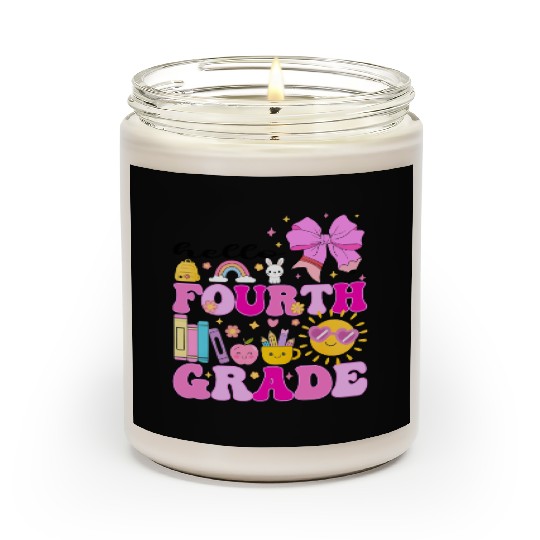 Hello Fourth Grade, Preppy Back to School Scented Candles