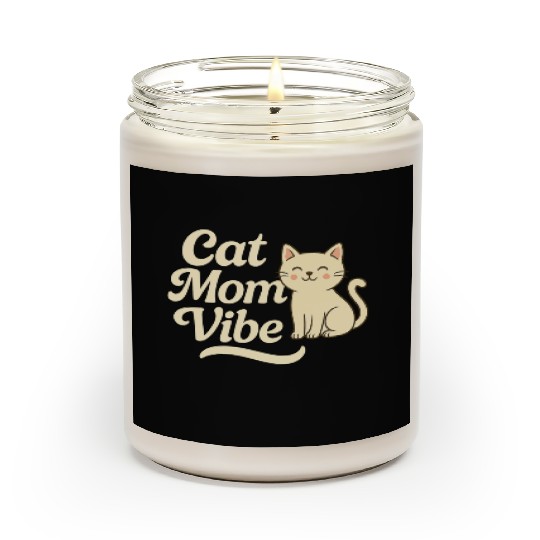 Cat Mom Vibes – Cute Cartoon Cat Design for Cat L Scented Candles