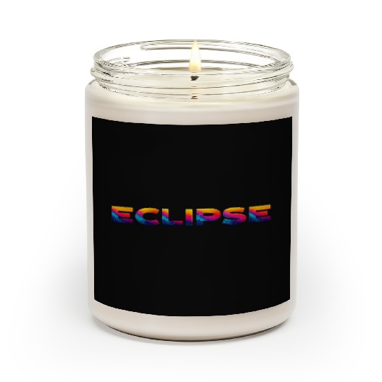 Galaxy Rainbow Eclipse Text Design Scented Candles