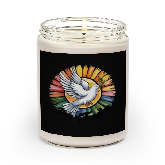 Peaceful Dove with Olive Branch Design Scented Candles