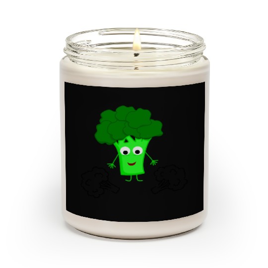 Whimsical Broccoli Character Design Scented Candles