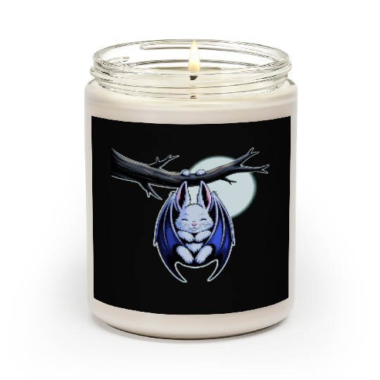 Spooky Cute Kawaii Vampire Bat Bunny and Moon  Scented Candles