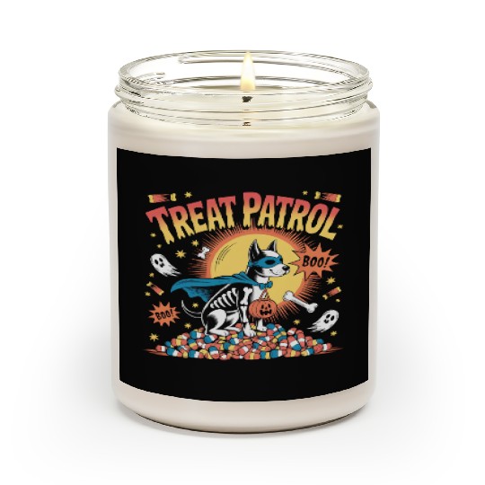 Treat Patrol – Vintage Halloween Dog in Superhero  Scented Candles
