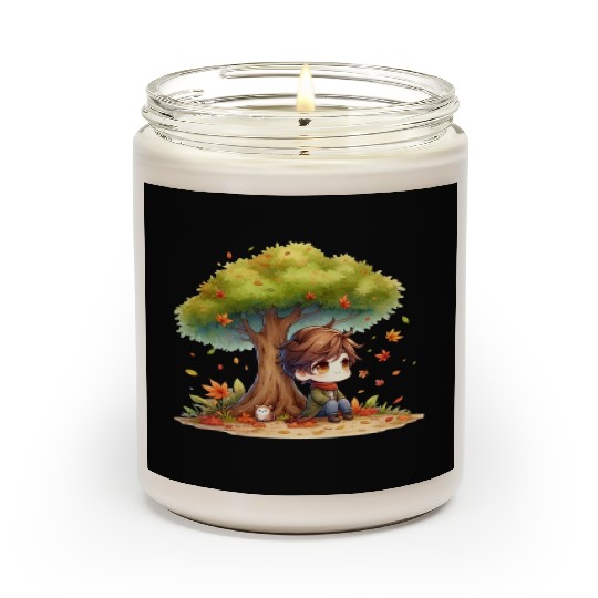 Autumn Serenity Chibi under a Maple Tree Scented Candles