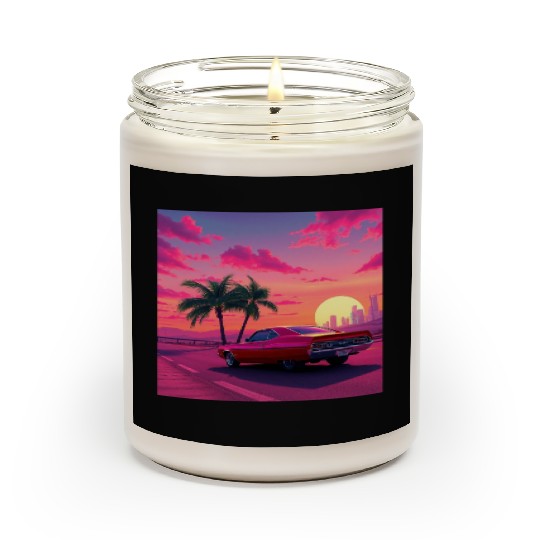 Neon Drift Sunset on the Synthwave Highway Scented Candles