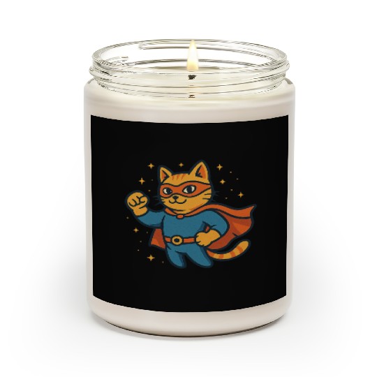 Martial Arts Cat Superhero Design Scented Candles