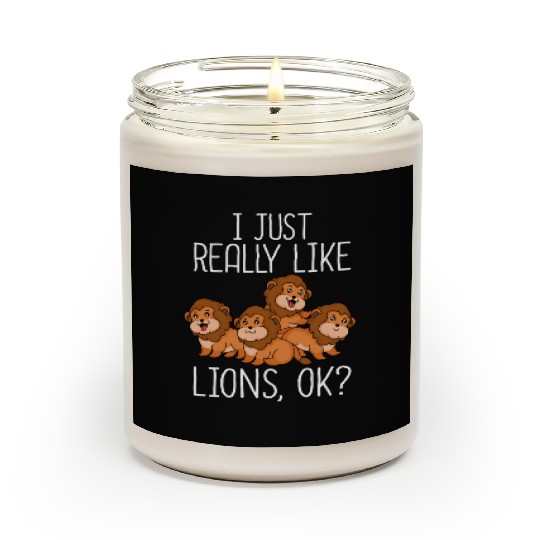 Cute Lion Gift Kids Lion Lover Women Men Lion Scented Candles