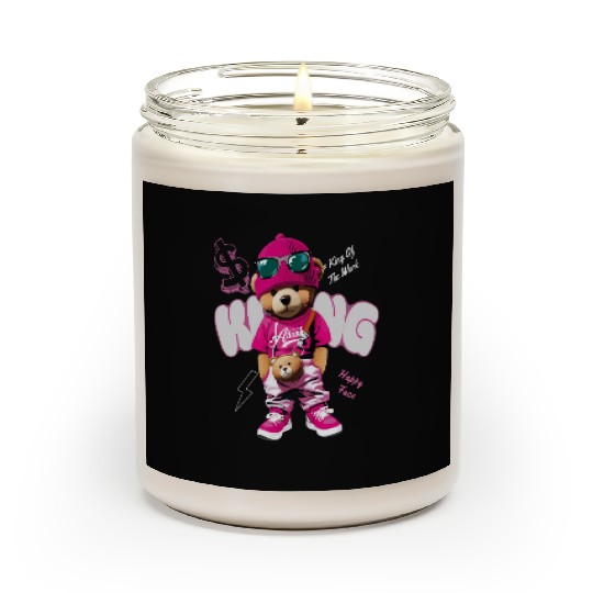 Trendy Teddy Bear Streetwear Design Scented Candles