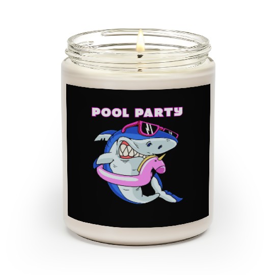 Pool Party Squad Unicorn Shark Birthday Scented Candles