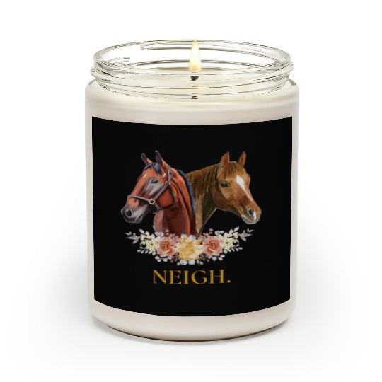 Elegant Horse Floral Neigh Funny Equestrian Art Scented Candles