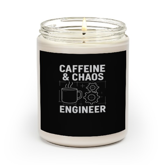 Caffeine & Chaos Engineer - Funny Coffee Tech Gift Scented Candles