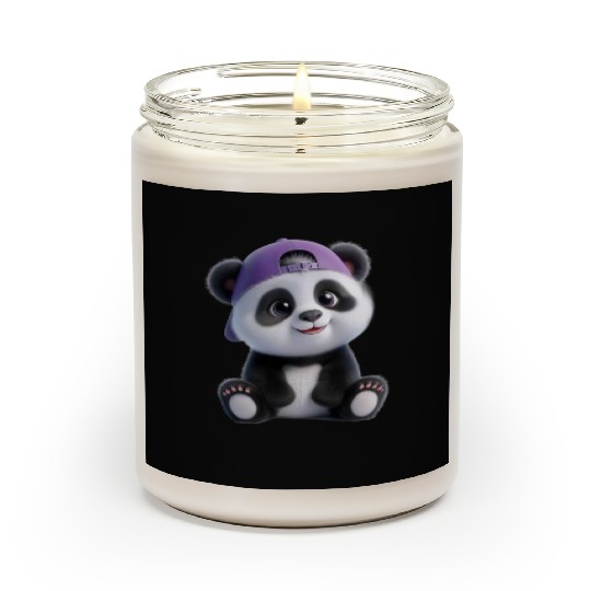 Adorable Panda Boy with Cap Scented Candles