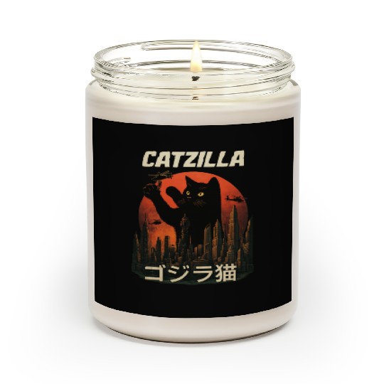 Vintage Catzilla: Funny Cat Monster Scented Candles