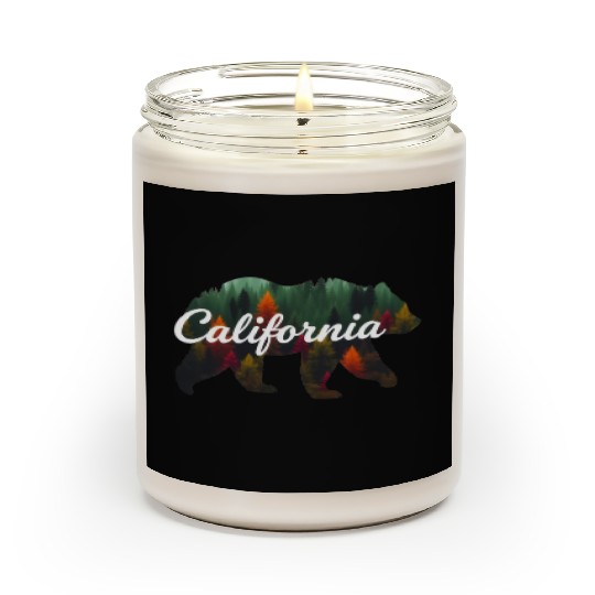 California Bear Forest Scene Scented Candles