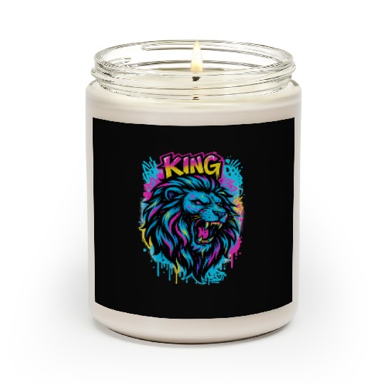 Street Art Lion Scented Candles