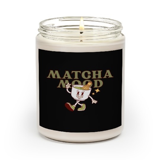 Matcha Mood Tea Cartoon Design  Scented Candles