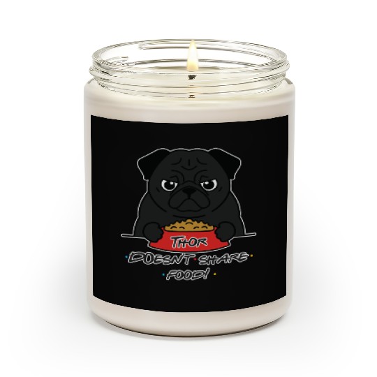 Grumpy Pug with Food Bowl Scented Candles