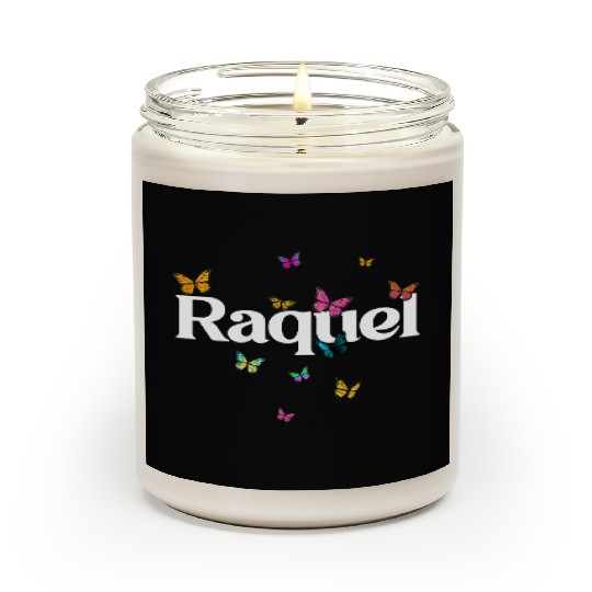 RAQUEL - beautiful girl name with cute butterflies Scented Candles
