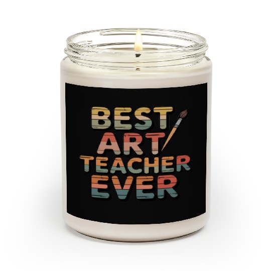 Retro Best Art Teacher Ever  Scented Candles
