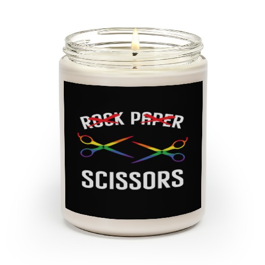 Funny Rock Paper Scissors LGBTQ Pride Scented Candles